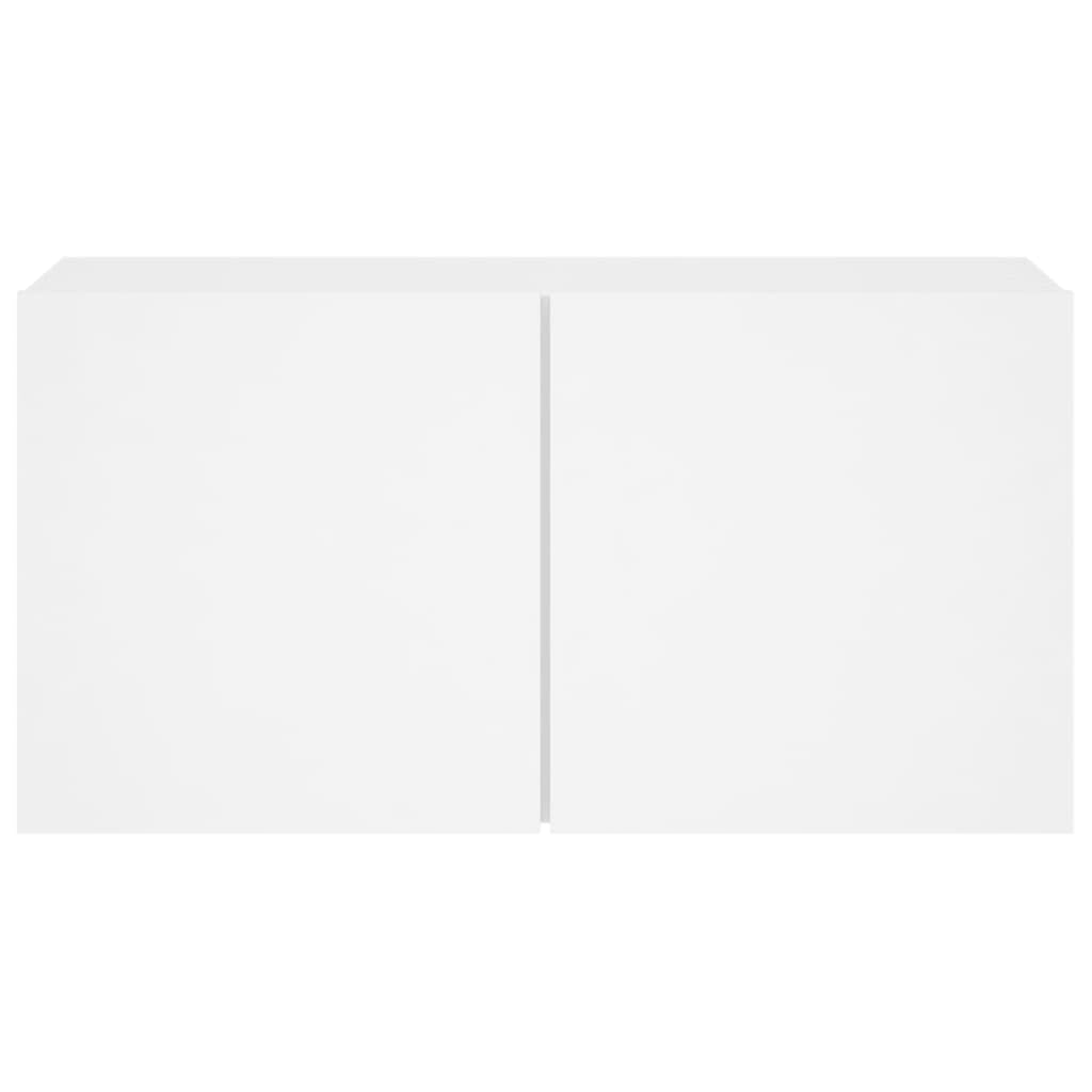 vidaXL Mueble para TV de Pared, Soporte Colgante con Almacenaje, Armario Consola Flotante, Mueble Multimedia para Salón Dormitorio, Blanco