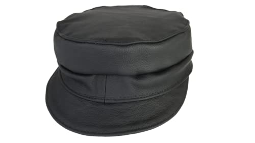 Leather Greek Fisherman Hat Mariners Sailors Newsboy Cap Black #TOP1