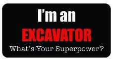 3pcs I'm an excavator what's your superpower? funny hard hat/helmet vinyl decal sticker