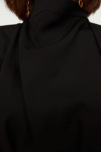 TRENDYOL Damen Schwarzes Steile Kragenkleid Business Casual Dress, Schwarz, 40 EU