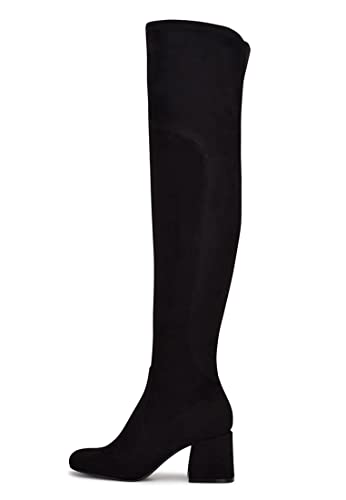 Nine West Women's Blocky2 Over-The-Knee Boot, Black Suede, 8