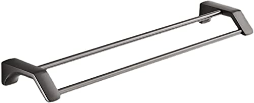 Porte-serviettes de salle de bains double barre gris cuisine et douche 30cm