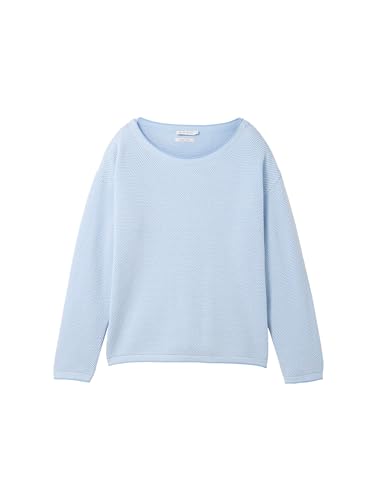 TOM TAILOR Damen Strickpullover aus Bio-Baumwolle, 34916 - Blue Bubble Structure, XXS – Ansicht 5