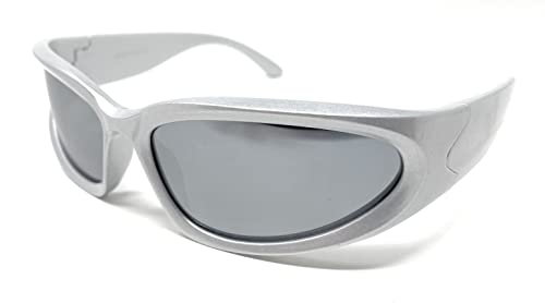 Wrap Around Street Fashion Sunglasses for Women Men Trendy Oval Shades…