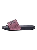 SUN68 Sun 68 Slippers logo strass negro fucsia fluorescente, Color Negro Fucsia Fluo Size 41, 41 EU