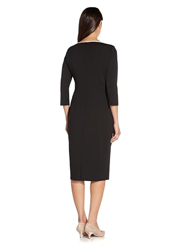 Adrianna Papell Womens Tipped Crepe Tie Dress2
