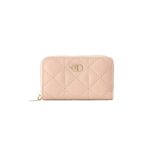 Zipper Card Holder Solid Color Access Control Card Holder Coin Purse Ladies High-End Wallet Large Capacity Card Slot (pink)
