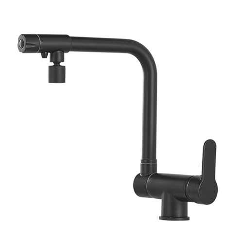 Robinet de cuisine 3 voies pour évier sous fenêtre avec filtre noir