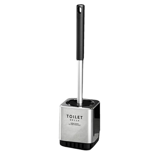 Cepillo de inodoro con soporte, cepillo de fregadero de inodoro, cepillo de inodoro de acero largo | Limpiador de ducha multifuncional sin perforar para inodoro, baño, hogar, aseo, limpieza higiénica