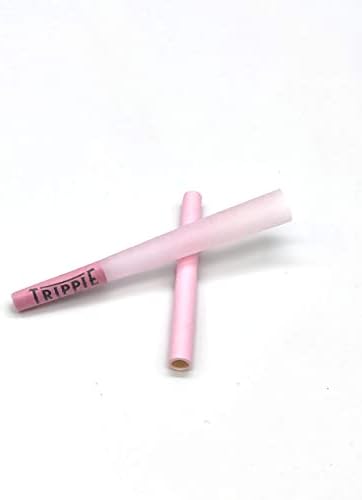 Trippie Jay Pink 1 1/4 Size Pre Rolled Cones, Smooth af | 50 Pack | Includes 10 Packing Sticks | (84 mm/3.3 inches)