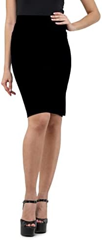 Stars and You Women's Knee Length Formal Pencil Skirt with Elastic Waist Band (Size in inches XS-26, S-28, M-30, L-32, XL- 34, XXL-36 INCHES)