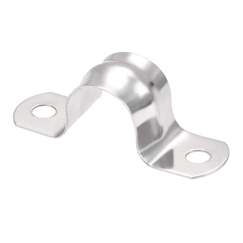 MACHSWON 20mm(0.8") Rigid Pipe Strap 2 Holes U Bracket Cable Clamp, 201 Stainless Steel Tension Tube Clip Conduit Clamp Hanger 16pcs