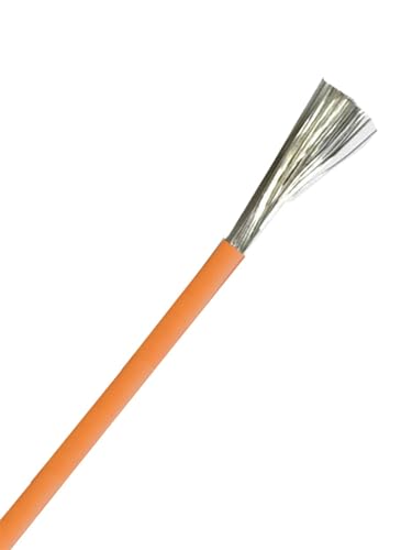 Outdoor Extension 50 Meters 1.3mm2 Flexible Heating Silicon Cable Tinned Copper Wire Electric Extension 30AWG 16AWG Solar sheathed(Color:Orange,Size:18AWG-0.75mm2)