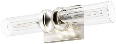 Hunter - Lenlock 2-Light Brushed Nickel, Medium Size Vanity Light, Dimmable, Modern Style, for Bedrooms, Kitchens, Foyers, Bathrooms - 19931