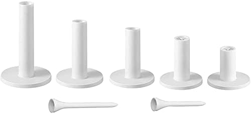 Groify 5 Pcs Golf Rubber Driving Range Tees and 2 Pcs Plastic tees for in Different Sizes for Golf Practice Mat