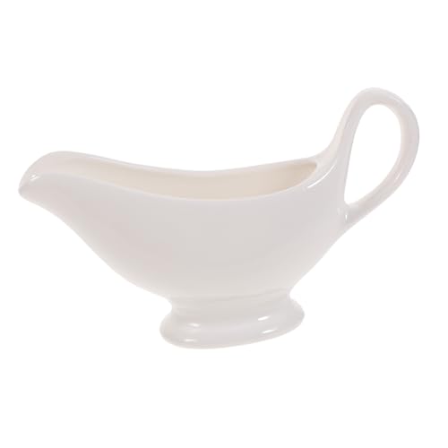 CIYODO 1pc Sauce Pot Gravey Pourer Dish Small Coffee Milk Creamer Small Gravy Jug Frothing Jug Mini Terrarium Sugar Container Containers for Fruit Mini Creamer Pitcher White Ceramics