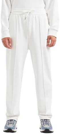 Armani Exchange Men's Cotton French Terry Wiith Front Pleat Detail Sweatpants, Off White, Klein