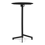 Material: Acero SKLUM Mesa de Bar Plegable y Convertible en 2 Alturas en Acero (Ø59,5 cm) Dely Acero Mate Negro