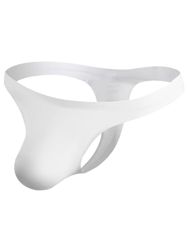 Men's Thong Underwear Sexy G String T Back Thong Ice Silk Bikini Bulge Pouch Male Lingerie For Guys S-XL