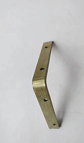 FTE Heavy Duty Right Angles, L Angles' Clamps Brackets Made of Strong 2mm Iron bar (Brass Coated). A Set of 4 Pieces for shelve Support with Double Hole (Size 4x4 inch; 11x12cm)