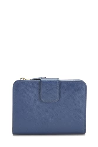 Pre-Loved Navy Saffiano Bow Compact Wallet, Blue3