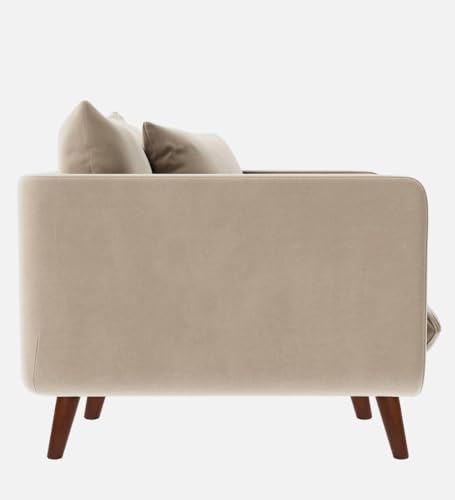Image of Rejol Velvet 1-Seater Sofa Luxurious Comfort for Living Rooms and Offices (Cream, Armchair)
