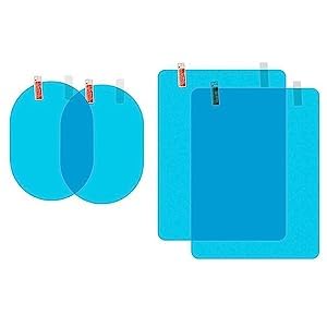 BEGMEAN Car Accessories Rearview Mirror Film Rainproof Waterproof Mirror Film Anti Fog Clear Nano Coating Car Film for Car Rear View Mirrors Side Windows (2 Oval+2 Rectangular)