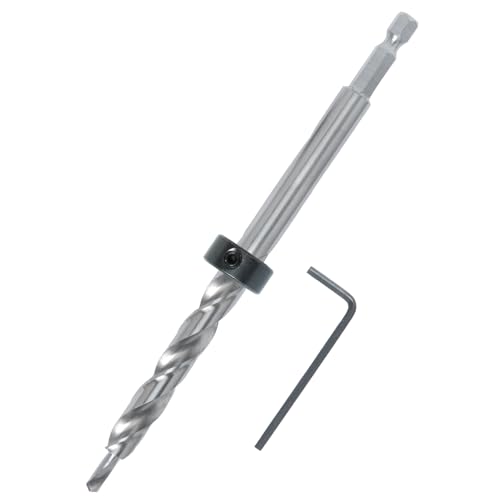 Image of POWERTEC 71933-P2 1 /4 inch Hex Shank Pocket Hole Drill Bit, Replacement Twist Step Drill Bit with Depth Stop Collar for Pocket Hole Jig System, Precision Drill Guide Woodworking Tools Accessories, 2 PK