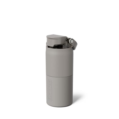 Image of BruMate Rise 18oz Water Bottle with Covered Silicone Straw | 100% Leakproof Insulated Kids Water Bottle | Cup Holder Friendly Base | 18oz (Mocha)