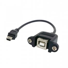 ChenYang Mini USB 5pin Male to USB B Female panel mount type Cable 20cm with screws