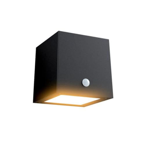 Xanlite, Applique Murale Trapeze Solaire avec Détection de Mouvement, Résistante IP44, Éclairage Extérieur Moderne, Finition Noire Élégante