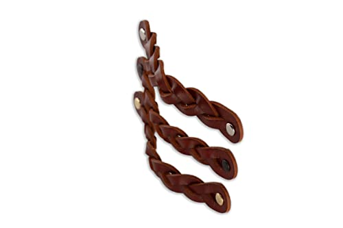 Brute Strength, Leather Handles for Furniture, Braided, Cognac, 12 pcs, 16,5 x 2,5 cm, Cabinet Handle - Image 3