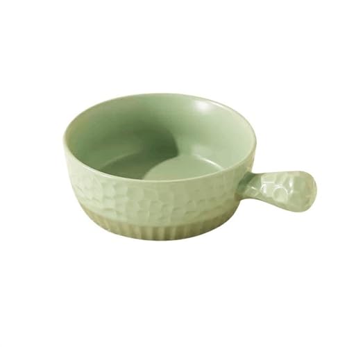 Microondas Cuenco de cerámica con asa, vajilla, cuenco for comer, uso Personal doméstico, cuenco ancho for espaguetis, bandeja for horno y horno para regalo de boda(Green)