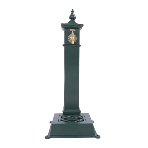 Colonna, rubinetto da giardino, colonna d'acqua per esterni, colonna d'acqua indipendente, colonna d'acqua retrò, per giardino, fattoria, salice, cortile, 33 x 29,5 x 74 cm, verde