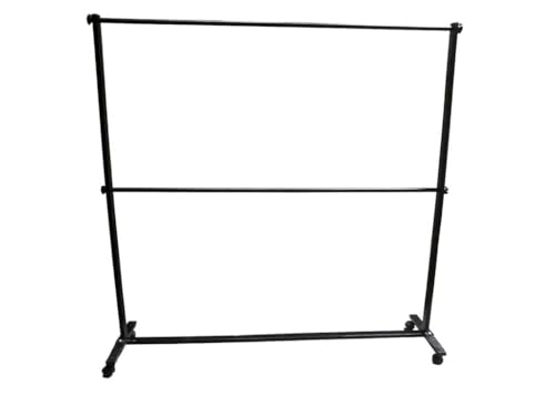 Image of UBS Metal(Mild Steel:MS) Garment Stand Cloth Rack,Stand Freestanding Foldable Double Rod Cloth Hanger Hanging stand Black color (6ft height x 4ft width)