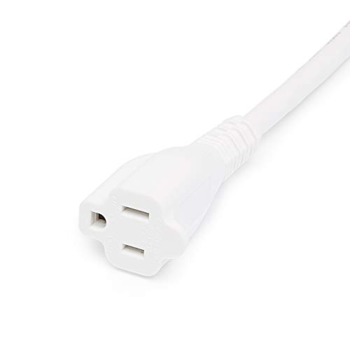Image of Amazon Basics Indoor Extension Cord, 3 Prong Outlet Extender Power Cord, 13 Amps, 125V, 15 Foot, White, 2-Pack