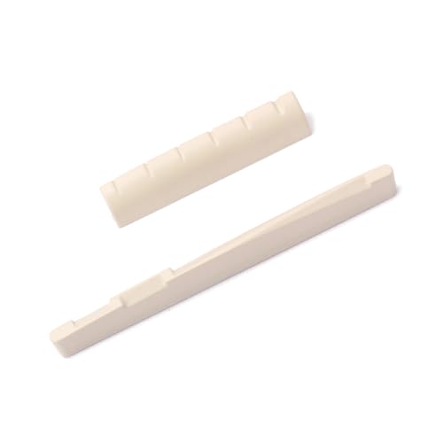 ifundom Guitar Nut and Saddle Kit Bone Replacement for Acoustic Guitar Easy to Cut Saddle and Nut for Improved Playability