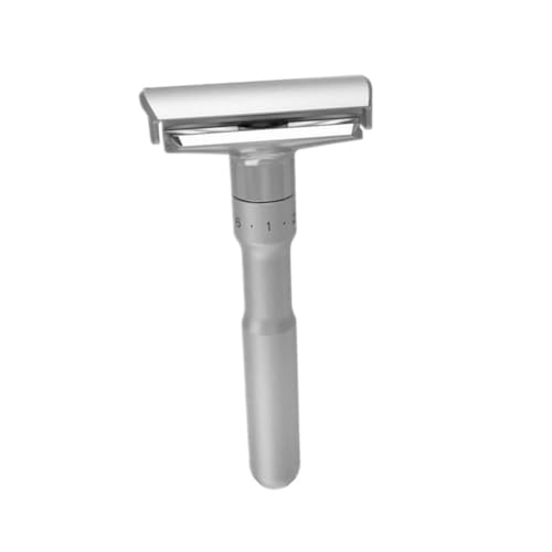 NOLITOY 可能な手動剃須刀架 シルバーグレー 軽量コンパクト 刃付き メンズ用両面 シェーバー 自宅旅行対応