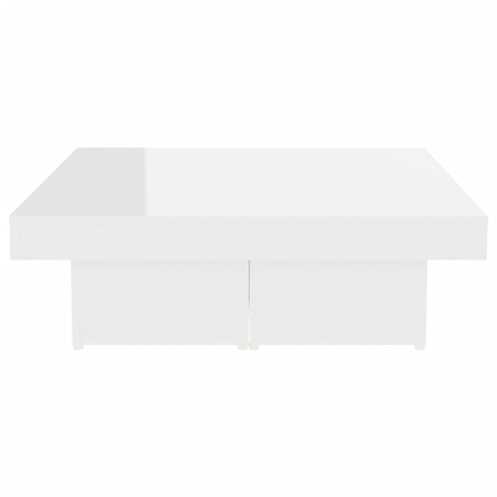 Couchtisch Hochglanz-Weiß 90x90x28 cm Spanplatte