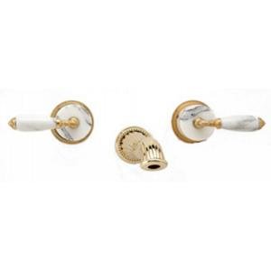 Phylrich WL338B 24D - Valencia White Marble Lever Handles Wall Mounted Lavatory Faucet