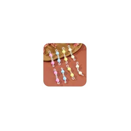 DJCIW 4 Pairs Handmade Fake Nipple Rings,Adjustable Nipple Nooses with 8mm Silicone Multicolor Beads and Barbells,Non-Piercing Faux Nipple Piercing Comfortable Everyday Wear Cute Body Jewelry