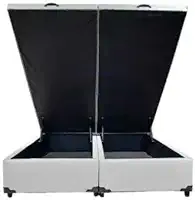 Cama Box Baú Casal Bipartido Linhão Cinza Com Pistão A Gás - Estrutura Reforçada - Imperium do Sono