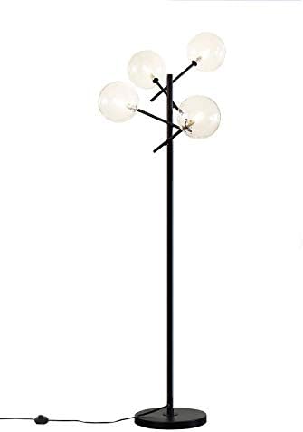 SurparsHouse Sputnik Chandelier Floor Lamp, 4-Light Glass Globe Floor Light,Black