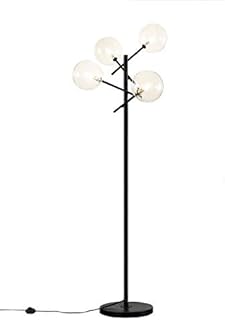 SurparsHouse Sputnik Chandelier Floor Lamp, 4-Light Glass Globe Floor Light,Black