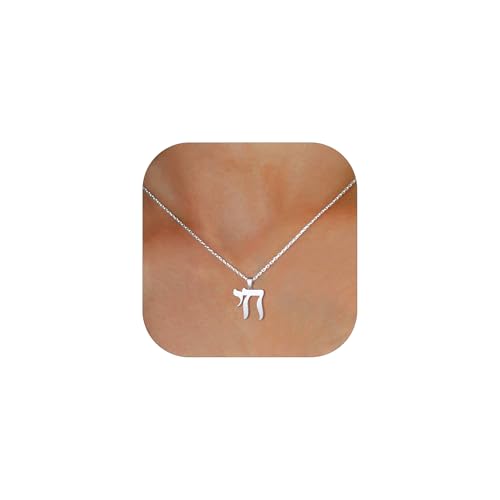 Suplight 925 Sterling Silver Star of David Hebrew Pendant Necklace with Jewish Token Jewish Jewelry for Women Men (with Gift)