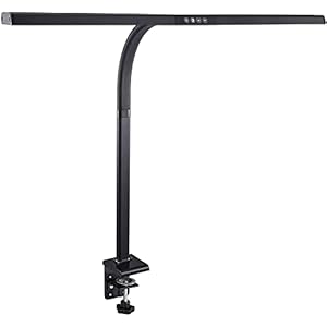 FeinTech LED bureaulamp 80 cm 1200 lm dimbaar klembaar groot LTL00321 zwart