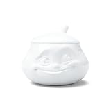 FIFTYEIGHT PRODUCTS TASSEN Porcelain Sugar Bowl, Sweet Face Edition, 13.5 oz. White (Single Sugar Bowl)