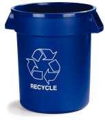 Carlisle Bronco Recycling Waste Container Blue, 44 gal (Case of 3)