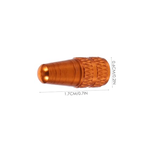 6 piezas de tapas de válvula para bicicleta de aleación de aluminio estilo francés naranja para cubiertas de válvula de neumáticos para bicicletas de carretera y montaña resistentes y fáciles de instalar con excelente sellado miniatura 2
