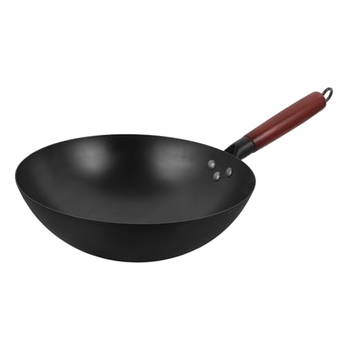 Wok tradicional con mango de madera antiadherente de hierro miniatura 1